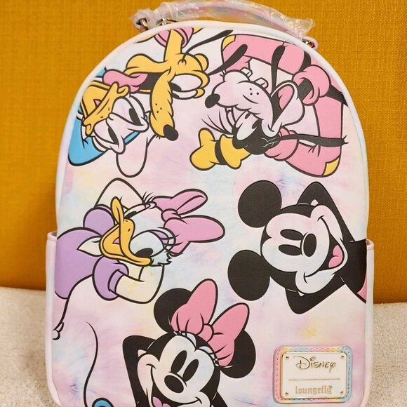 Loungefly Disney Mickey Mouse & Friends Tie-Dye Mini Backpack Minnie Daisy NEW main image 11